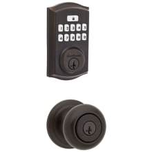 Juno Keyed Entry Knob Set and Electronic Keyless Entry Deadbolt Combo Pack with SmartKey from the SmartCode Deadbolts Touchpad Collection