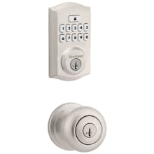 Juno Keyed Entry Knob Set and Electronic Keyless Entry Deadbolt Combo Pack with SmartKey from the SmartCode Deadbolts Touchpad Collection