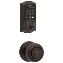Juno Keyed Entry Knob Set and Electronic Keyless Entry Deadbolt Combo Pack with SmartKey from the SmartCode Deadbolts Touchscreen Collection