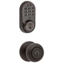Juno Single Cylinder Keyed Entry Knob Set and Electronic Keyless Entry Deadbolt Combo Pack with SmartKey from the Halo Collection