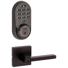 Halifax Keyed Entry Lever Set and Electronic Keyless Entry Deadbolt Combo Pack with SmartKey from the Halo Collection