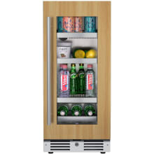 15 Inch Wide 63 Can Capacity Beverage Cooler with alternating (Blue, White, Amber) LED lighting, Door Alarm, Touch Control Panel and Lockable Right Hinged Door
