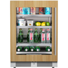 24 Inch Wide 147 Can Capacity Beverage Cooler with Alternating (Blue, White, Amber) LED lighting, Door Alarm, Touch Control Panel and Lockable Left Hinged Door
