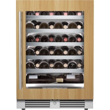 24 Inch Wide 44 Bottle Capacity Single Zone Wine Cooler with Alternating (Blue, White, Amber) LED lighting, Door Alarm, Touch Control Panel and Lockable Right Hinged Door