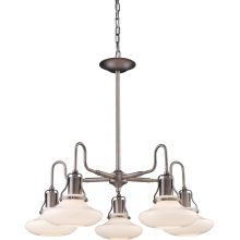 Contemporary / Modern Five Light Chandelier from the Centennial Park Collection