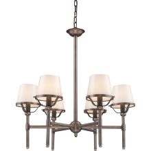 Contemporary / Modern Six Light Chandelier from the Sutton Place Collection