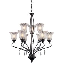 Crystal Nine Light Chandelier from the Nouveau Collection