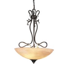 Three Light Down Lighting Bowl Pendant from the Acanthus Collection