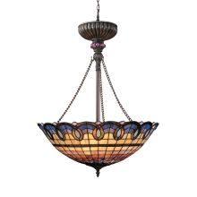 Tiffany Three Light Down Lighting Bowl Pendant from the Victorian Ribbon Collection
