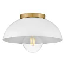 Stu 1 Light 11" Wide Semi-Flush Ceiling Fixture with Metal Shade