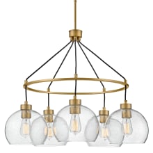 Rumi 5 Light 30" Wide Ring Chandelier with Seedy Glass Shades