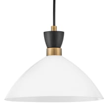 Simon 13" Wide Pendant with Cased Opal Shade
