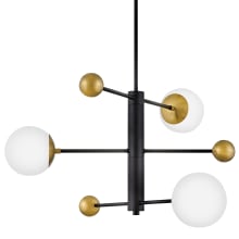 Auggie 3 Light 31" Wide Sputnik Chandelier with Etched Opal Glass Shades