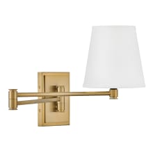 Beale 12" Tall Hardwired or Plug-In Wall Sconce with White Linen Shade