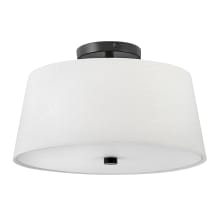 Beale 2 Light 14" Wide Semi-Flush Ceiling Fixture with Linen Shade