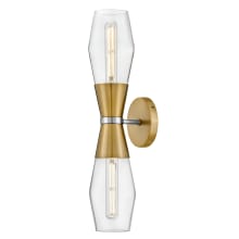 Livie 2 Light 22" Tall Wall Sconce with Clear Glass Shades
