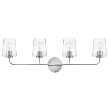 Kline 4 Light 33" Wide Vanity Light with Clear Glass Shades