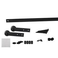 84 Inch Top Mounted Mini Sliding Barn Door Track and Fitting Set for Wood Doors Kit from the Flat Track Collection