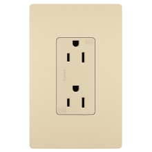 radiant 15 Ampere Tamper-Resistant Weather-Resistant Decorator Electrical Outlet - Ivory