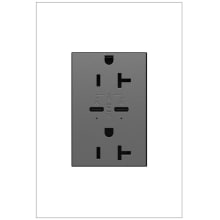 adorne 20 Ampere Tamper Resistant Electrical Outlet with Power Delivery USB-C Ports