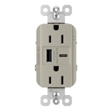 radiant 6 Ampere Tamper Resistant Electrical Outlet with Ultra-Fast USB-A and USB-C Charging Ports