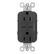 radiant 6 Ampere Tamper Resistant Electrical Outlet with Ultra-Fast USB-C Charging Ports