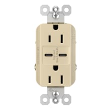 radiant 6 Ampere Tamper Resistant Electrical Outlet with Ultra-Fast USB-C Charging Ports