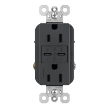 radiant 15 Ampere Tamper Resistant Electrical Outlet with Power Delivery USB-C Charging Ports