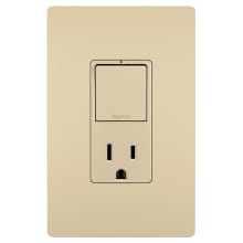 radiant 15 Ampere Combination Tamper Resistant Outlet with 3-Way Light Switch Wall Control