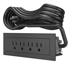 radiant 15 Ampere 4 Outlet Tamper Resistant Furniture Power Strip - 10' Cord