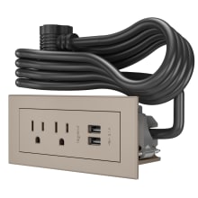 radiant 15 Ampere 2 Outlet Tamper Resistant Furniture Power Strip with 2 USB-A Ports - 6' Cord