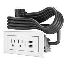 radiant 15 Ampere 2 Outlet Tamper Resistant Furniture Power Strip with 2 USB-A Ports - 6' Cord