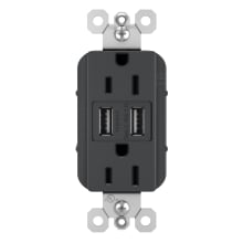 radiant 15 Ampere Tamper-Resistant Electrical Outlet with 3.1A USB-A Ports