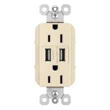radiant 15 Ampere Tamper-Resistant Electrical Outlet with 3.1A USB-A Ports