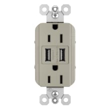 radiant 15 Ampere Tamper-Resistant Electrical Outlet with 3.1A USB-A Ports