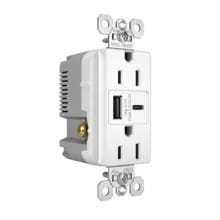 radiant 15 Ampere Spec Grade Tamper Resistant Electrical Outlet with Ultra-Fast USB-C Charging Ports