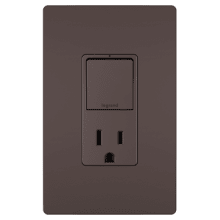 radiant 15 Ampere Combination Tamper Resistant Outlet with 3-Way Light Switch Wall Control