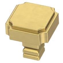 Notched 1-1/8 Inch Square Cabinet Knob
