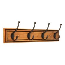 Galena 27 inch Wide Hook Rail Featuring Four Pilltop Hooks