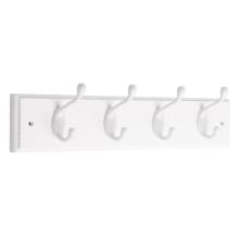 Four Hook Heavy Duty 18 inch Wide Coat and Hat Rack