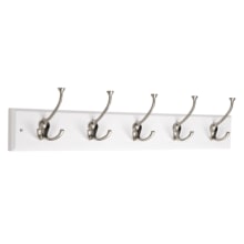 Five Double Hook 27 Inch Wide Rail With Flared Top Hooks