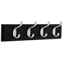 Four Hook 18 inch Wide Heavy Duty Hat and Coat Rail