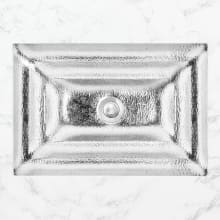 18" Rectangular Glass Undermount Bathroom Sink with Metal Leaf Accent