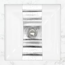 Eglomise Ribbon 16-1/2" Square Glass Undermount Bathroom Sink