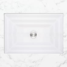 Solid White 18" Rectangular Glass Undermount Bathroom Sink