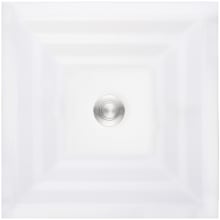 Solid White 16-1/2" Square Glass Undermount Bathroom Sink