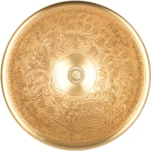 Cast Bronze 17" Circular Yellow Bronze Drop In or Vessel Bathroom Sink