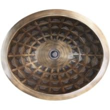Cast Bronze 18-1/2" Oval Yellow Bronze Drop In, Undermount, or Vessel Bathroom Sink