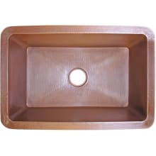 30" Undermount Single Basin Hammered Copper Kitchen Sink