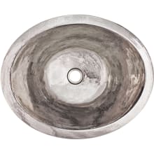 Hammered Metals 17-1/2" Oval Drop In or Undermount Bathroom Sink